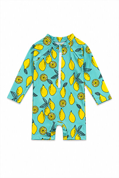 Beniizle Patterned Zippered Baby Girl Swimsuit