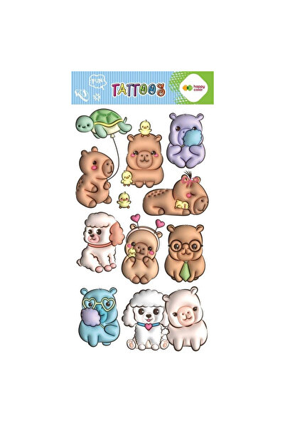 GDD Set de tatuaje temporare Bubble Capybara Happy Color