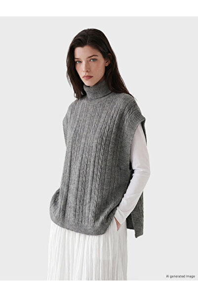 LC Waikiki Peak New Season Turtleneck Patterned Women's Knitwear Sweater