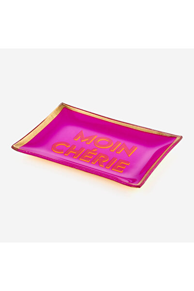 GIFT COMPANY Placă decorativă din sticlă violetă Moin Cherie 10X0,8X14,2 Cm