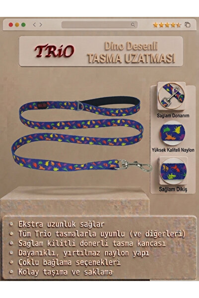 Trio -Leash Extension Traveling Strap Extension Strap for Cat and Dog Leashes
