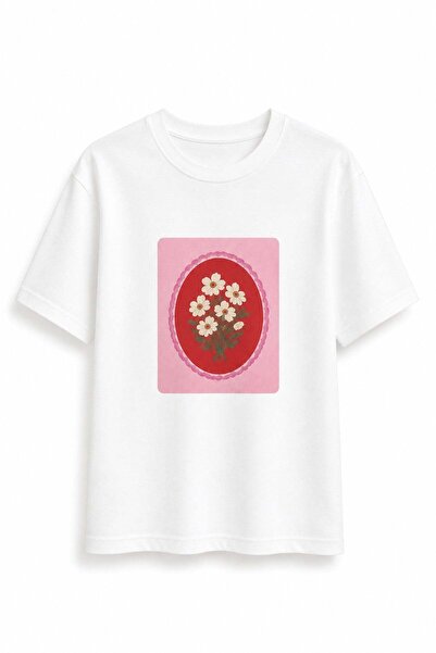 elif teke Rose Bloom T-Shirt White