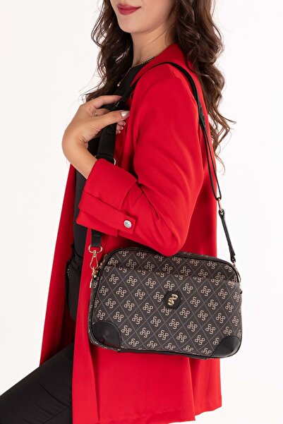 Gondol Women's Daily Stylish and Useful Cross Shoulder Bag Sp.1094 Black Lett...