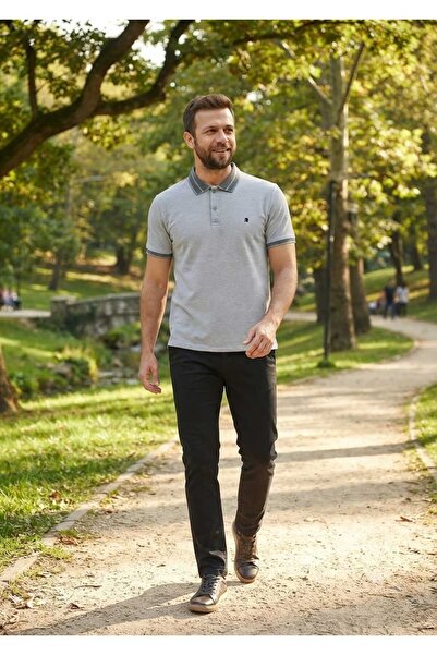 KMKkombin Men's Collared Slim Fit Short Sleeve Youth Sports T-Shirt