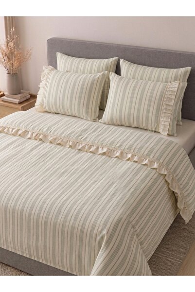 NATURAL LİFE CONCEPT Breathable, Luxurious, Iron-Free, 100% Cotton Linen Duve...