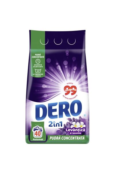 Dero Автоматично 3 кг 2в1 Лавандула и Жасмин 40 изпирания