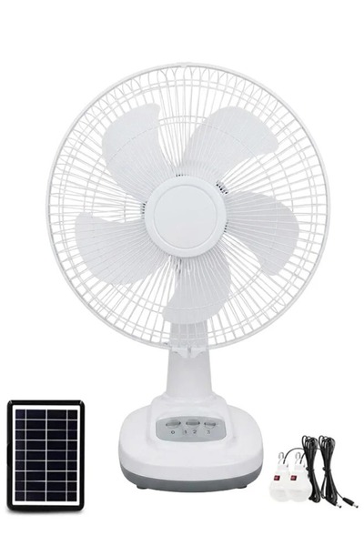 Cady One 12Inch Rechargeable Fan 25W Ac/Dc/Solar Powered USB Input for Mobile...