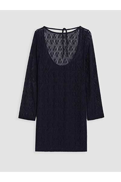 LC Waikiki Peak New Season U-Neck Openwork Women's Beach Dress