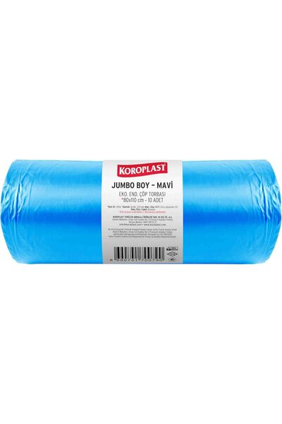 Yıldızan Heavy Industry Garbage Bags Jumbo Size Blue 10-Pack 80X110 Cm, Durab...