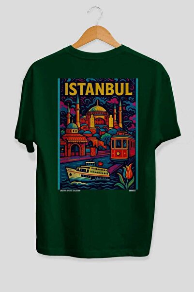 Ankhises Ιστανμπούλ Τουρκία Πράσινο Oversize Country City Μπλουζάκι Unisex με...