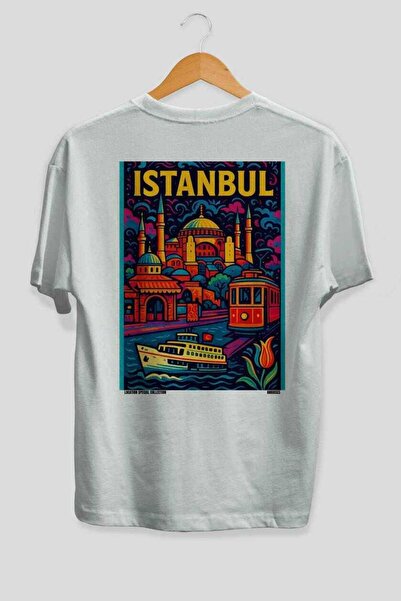 Ankhises Ιστανμπούλ Τουρκία Λευκό Oversize Country City Μπλουζάκι Unisex με σ...