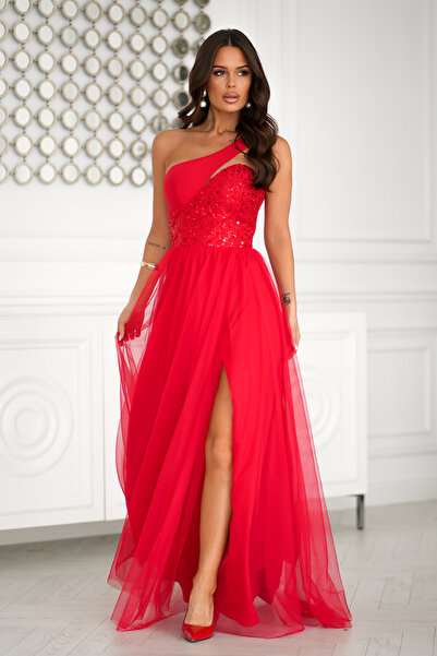 OEM Elegant Women's Red Two-Cotton Dress - Model 323-02