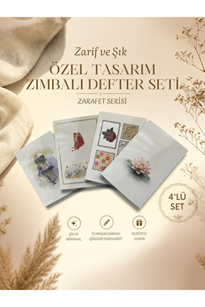 Bilgelik Mayası Zımbalı Defter Seti-A6 Boy-Zarafet Serisi