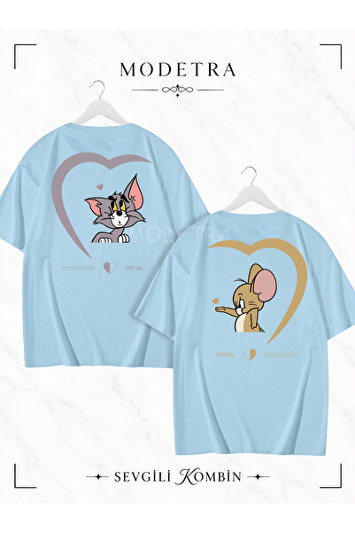Modetra Women Men Unisex Tom and Jerry Heart Printed Back Printed Lover Coupl...