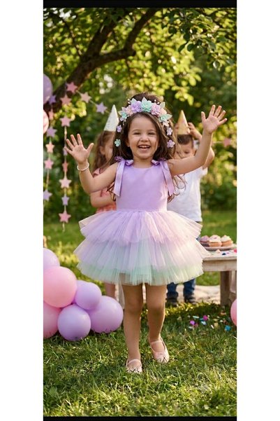 kokosh _ kidss burcu sapmaz Girl's Colorful Tutu Special Occasion Birthday Dress