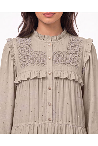 Marvella By Rasha Embellished Summer Dress with Embroidered Collar