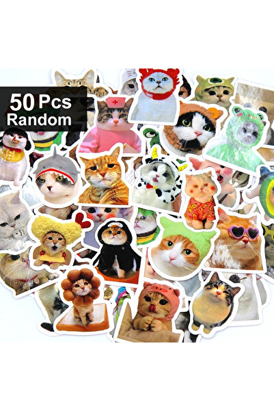 Choice3 50pcs random 100/500/1000pcs Funny Cat Stickers Cartoon Cute Decals T...