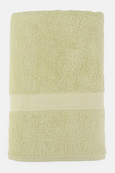 COTTON HOME منشفة حمام منقوشة، لون أخضر نعناعي