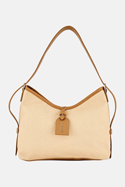 LASOCKI Women Brand Logo Shoulder Bag, Beige