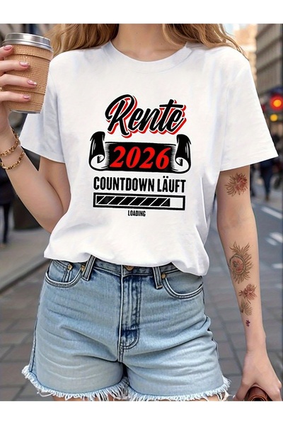 12 HERTZ Countdown to Retirement 2026 - Fun Text on a Women'S Round Neck Shor...
