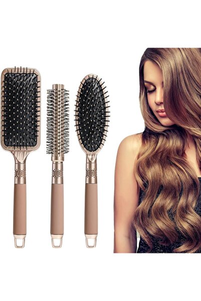 Arabest 3-Piece Hair Brush Set,Curly Hair Brush,Anti-Static Massage Oval Comb...