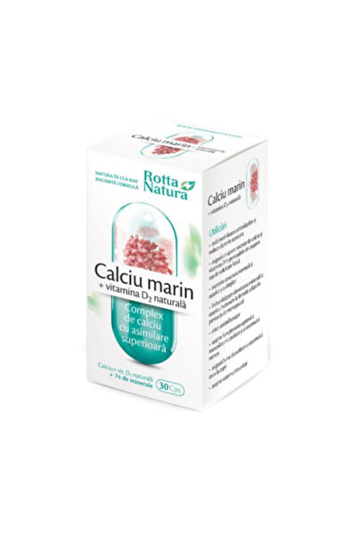 Rotta Natura Marine Calcium + Natural Vitamin D2 Rotta Natura, 30 capsules