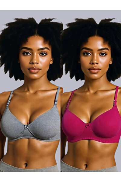 Eden By Styli Pack of 2 - Non-Padded Non Wired Cotton Blend T-Shirt Bra