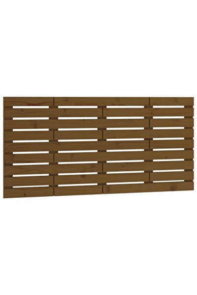 vidaxl Tăblie de pat pentru perete, maro miere, 126x3x63 cm, lemn pin
