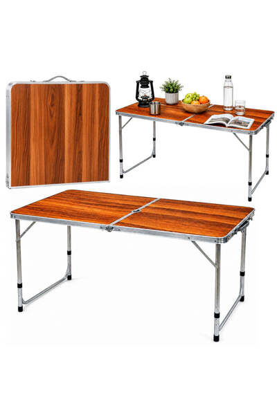 LEAN Masă de camping pliabilă, 120 x 60 x 55-70 cm, 32360