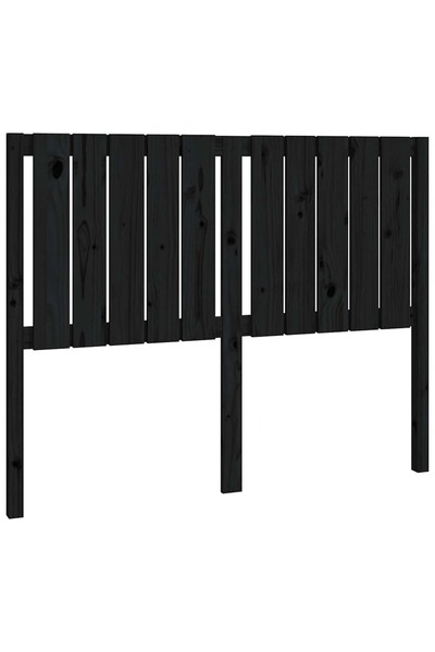 vidaxl Tăblie de pat, negru, 125,5x4x100 cm, lemn masiv de pin