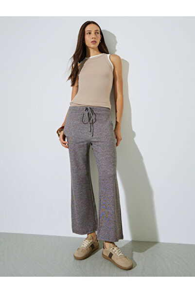 Styli Brown Wide Leg Pants With Side Pocket