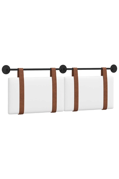 vidaxl Cap de pat suspendat Pe perete Alb 150 x 55 x 5 cm PU antic