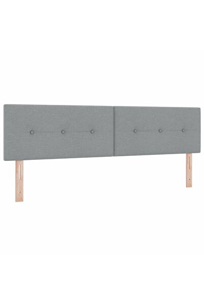 vidaxl Tăblie LED cu benzi LED Manual Gri deschis 180 cm țesătură