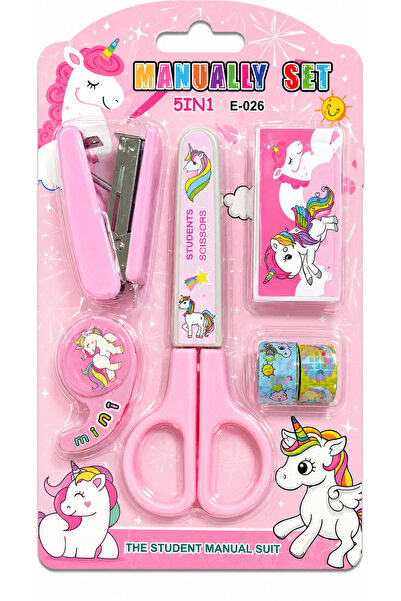 joyland Unicorn Temalı Makas Zımba Makinesi Zımba Teli Bant ve Bant Kesici 5'...