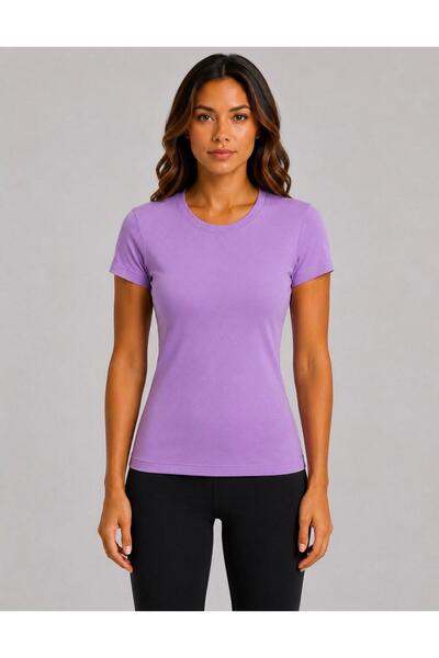 AXXEL Tricou pentru femei din jerseu lycra mov, slim fit-D232