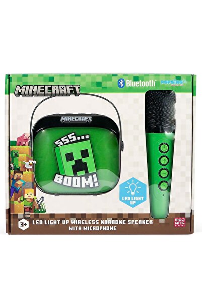 OTL Set karaoke cu boxa si microfon wireless si lumini LED, OTL, Minecraft Po...