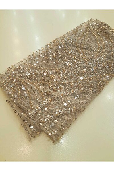 Safir Kumaş Kesip Aplik yada Motif Çıkarmalık Top Sonu 40 cm Taşlı Dantel