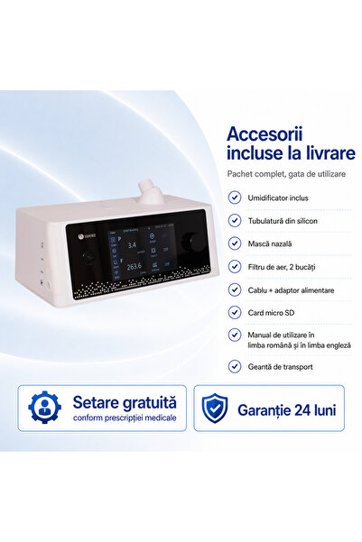 YAMIND Aparat APAP DM28 pentru apnee in somn - alb