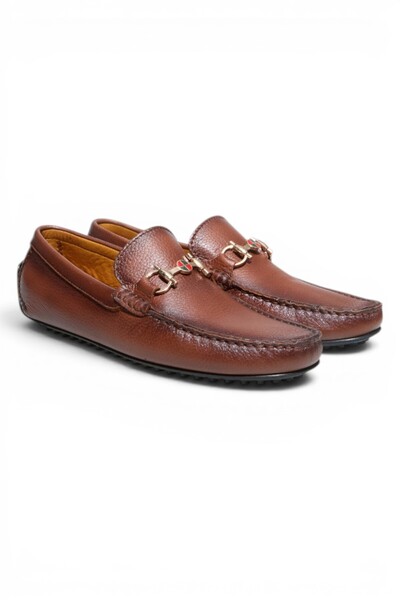 FRANCO CALVANI Taba Floter Taba Color Laceless Genuine Leather Men's Shoes