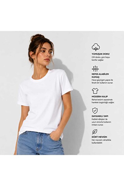 GGAstore Premium Basic Beyaz Tişört