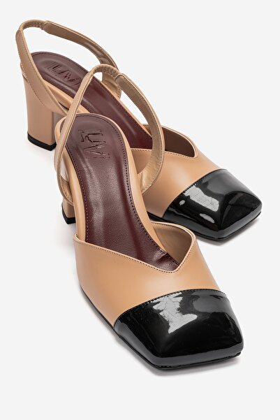 LuviShoes MARUELLE Ten Cilt Pantofi cu toc pentru femei din piele lacuita neagra