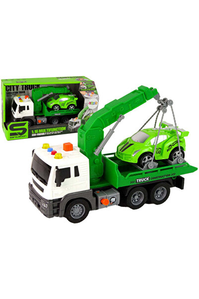 LEAN Autospecială de tractare cu efecte sonore și luminoase, 1:16, verde, 11078