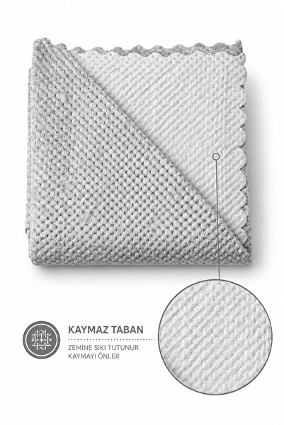 ADARYA HOME Kadife Koltuk Örtüsü Kaymaz Tabanlı Leke Tutmaz Çekyat Kanepe Örtüsü Koruyucu Şal Örtü (Antrasit)