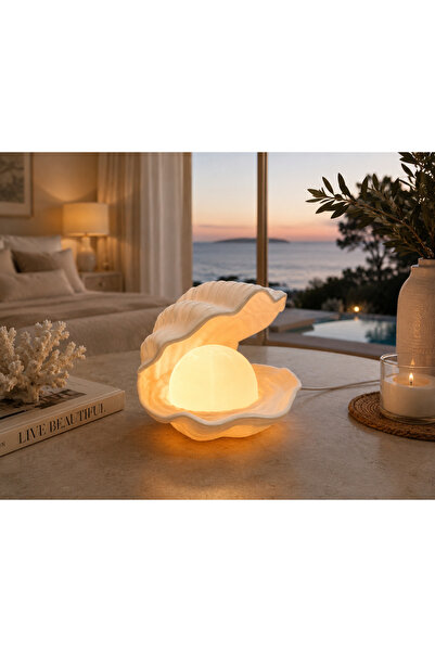 3dlab Ocean Pearl İstiridye İnci Gece Lambası LED Dekoratif Masa Lambası