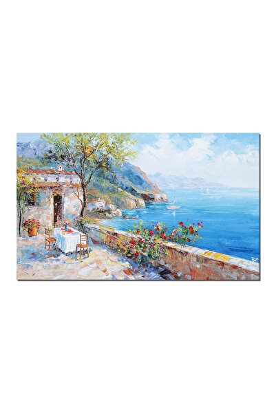 artnova Картина за всекидневна 100x60см, Средиземноморски пейзаж от терасата,...