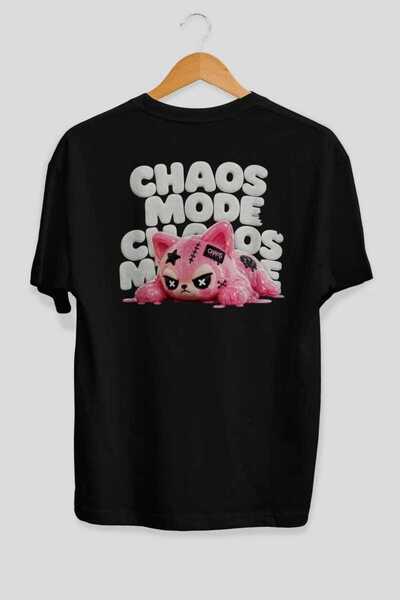 Ankhises Μπλουζάκι Chaos Mode Oversize με στάμπα στην πλάτη, μαύρο, Unisex, 1...