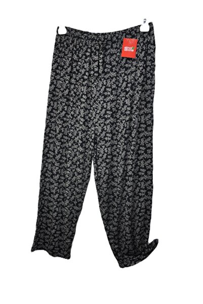 elma abone Super Battal Women's Turquoise Combed Cotton Elastic Waist Pants