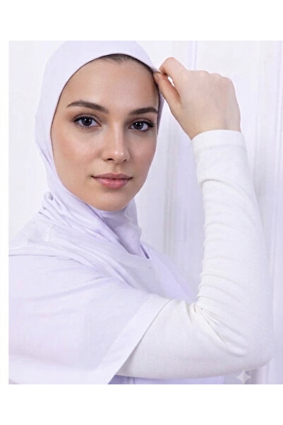 Alivascarf Lycra Combed Cotton Sleeves White - Practical Women's Hijab Plain ...