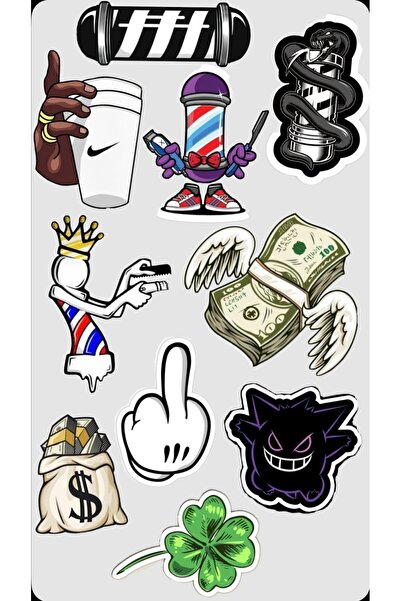 Limitless Design Berber Sticker dolar Sticker yonca parmak Sticker Seti 22x30 cm