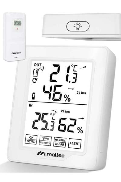 MalTec Stație meteo wireless cu termometru și higrometru Daily600M, rază de a...
